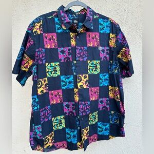 Stussy - checkered trippy button up - XL